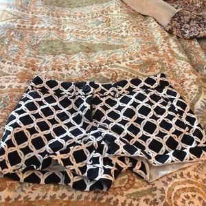 Crown & Ivy Print Shorts Navy